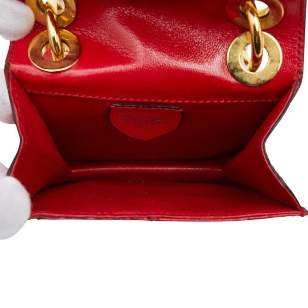 Celine Python Logo Chain Shoulder Bag Red - Picture 4 of 12